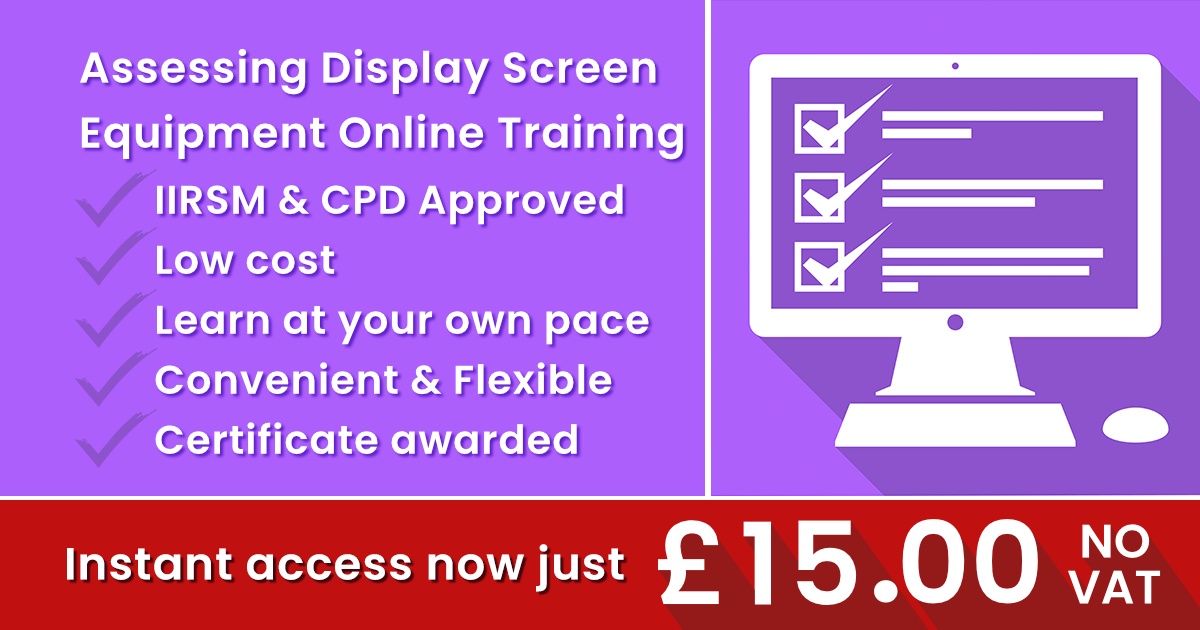 Assessing Display Screen Equipment Online Training just £15.00