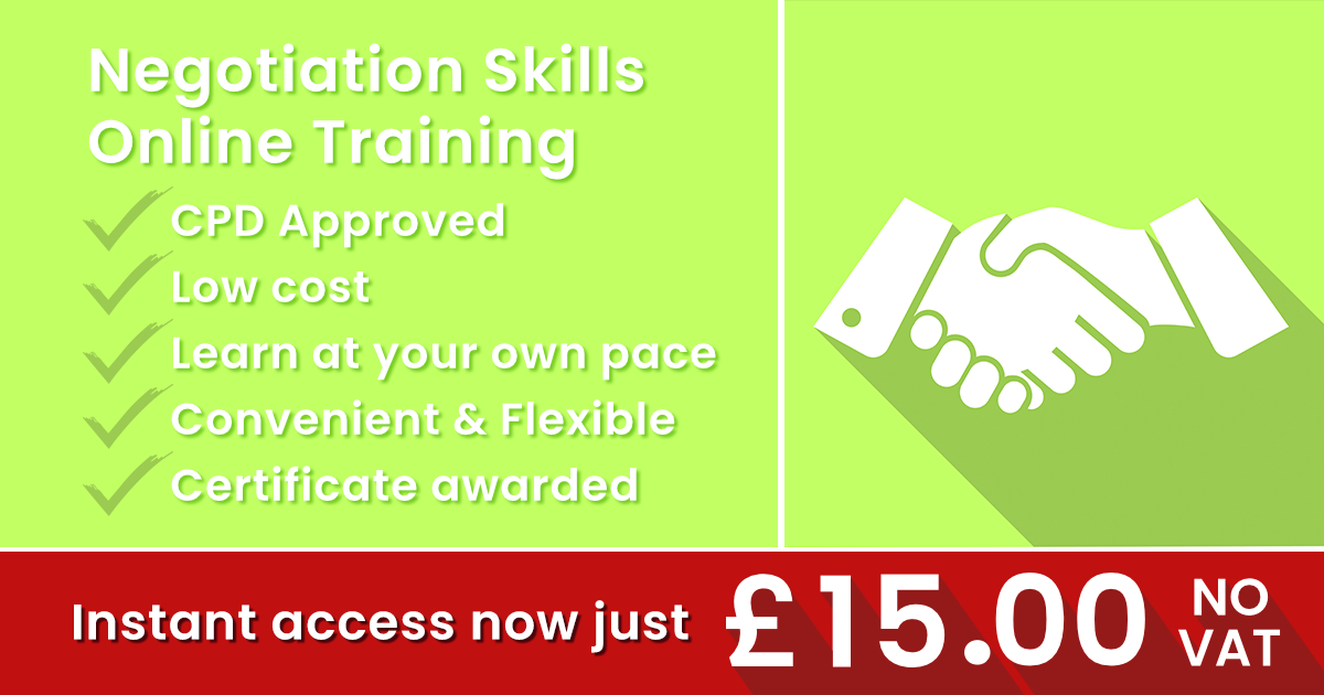 Negotiation Skills Online Training just £15.00 | Insight Online Training
